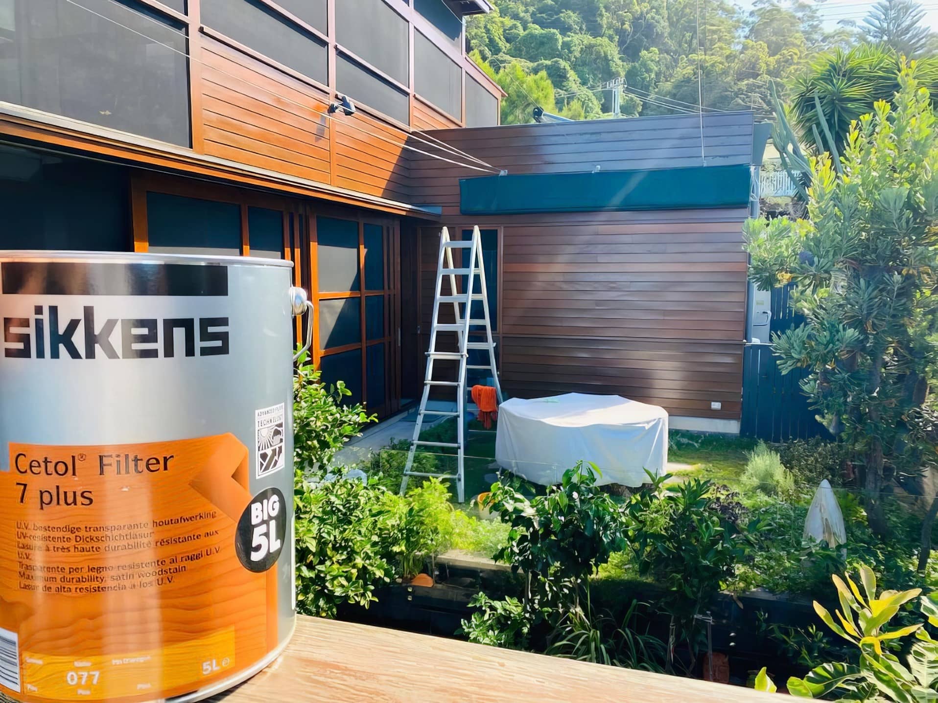Professional painter working on the exterior of a Sydney home